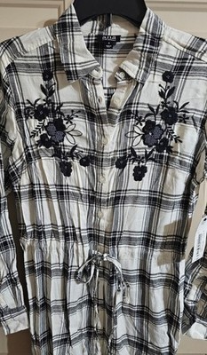 flannel sequin dress NWT a.n.a. Flannel Dress or Tunic Embroidered Sequin Shirt/Dress size Small