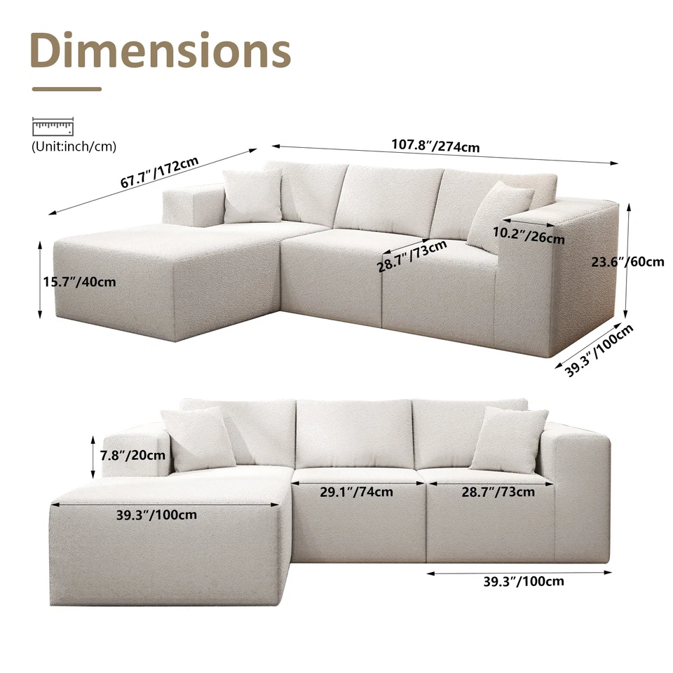 Sofá esquinero combinación gratuita sofá chaise salón sofá seccional hágalo usted mismo sofá en forma de L Foto 3 de 4
