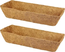 2 Pack 24 Inch Trough Coconut Liners for Window Box Planter Natural Coco Fiber R