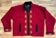 Vintage Icelandic Design Nordic Fair Isle Wool Knit Cardigan Sweater Size XL