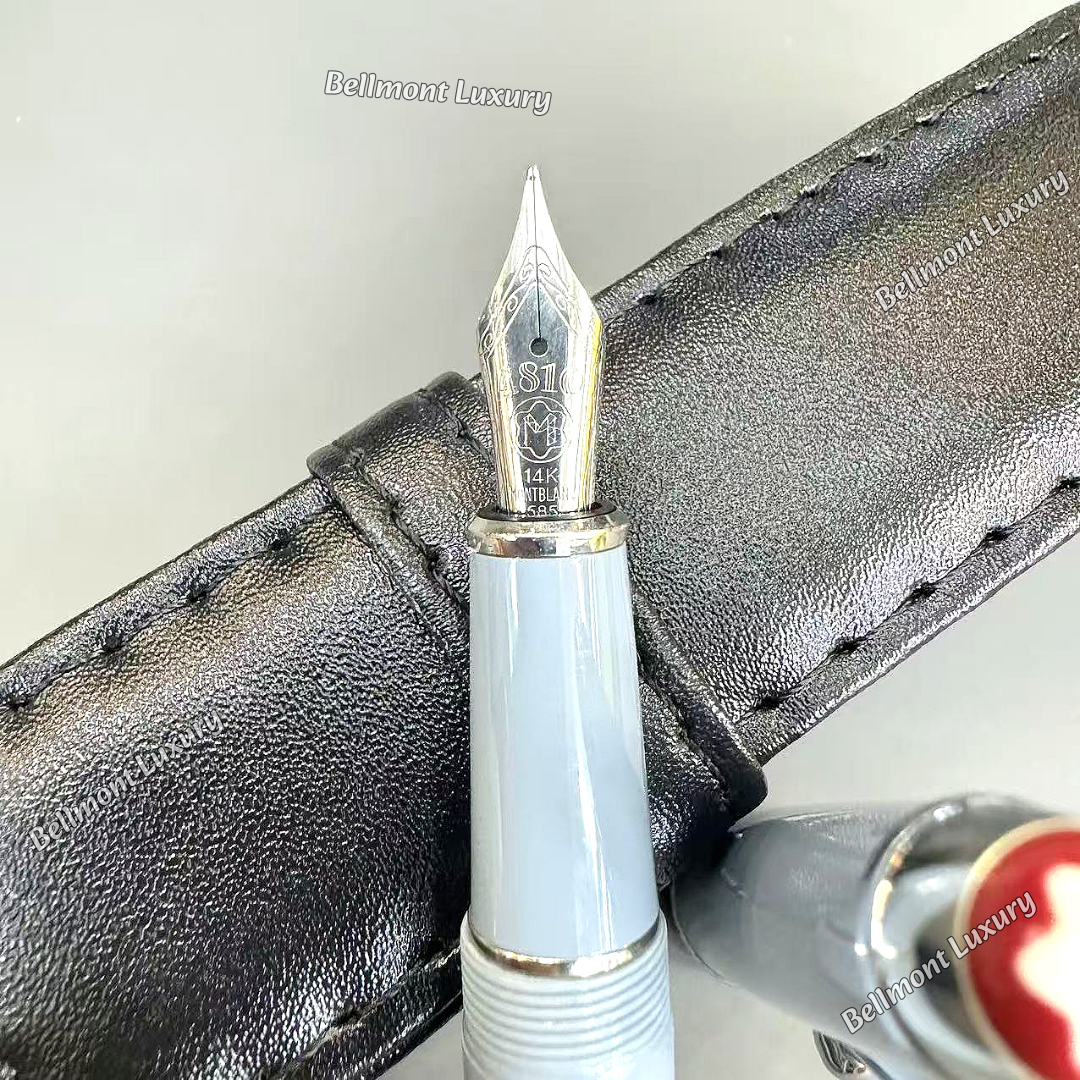 MB) Meisterstuck 163 Fountain Pen Light Blue/Silver Trim w