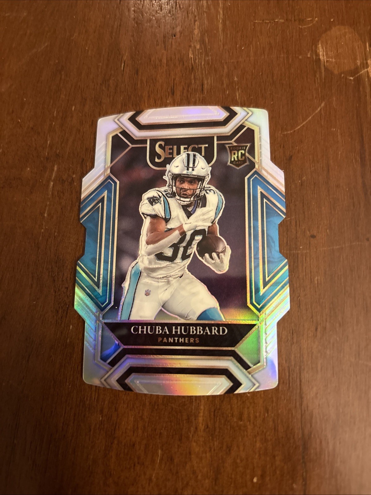2021 Panini Select #276 Chuba Hubbard Silver Prizm Die Cut RC