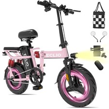 ECLIO 14" Folding Electric Bike Peak 800W City Bike 25MPH 48V 14Ah Up to 55Miles