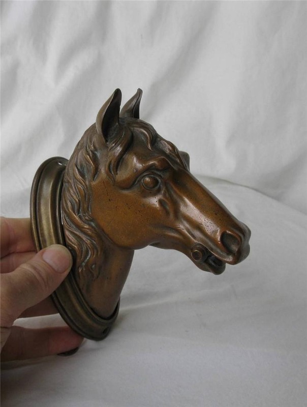 Antique Horse Bronze Hook Hanger Racing Equestrian Hunt Tack Bridle c1880 RARE!