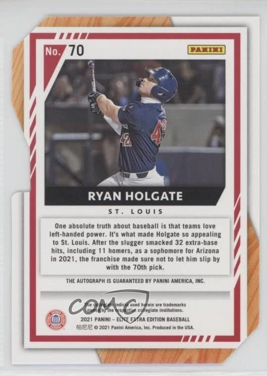 2021 Panini Elite Extra Edition /24 Ryan Holgate #70 Auto - Image 2 of 2