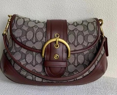 COACH Soho Signature Jacquard Shoulder Bag Orange CJ814 for sale