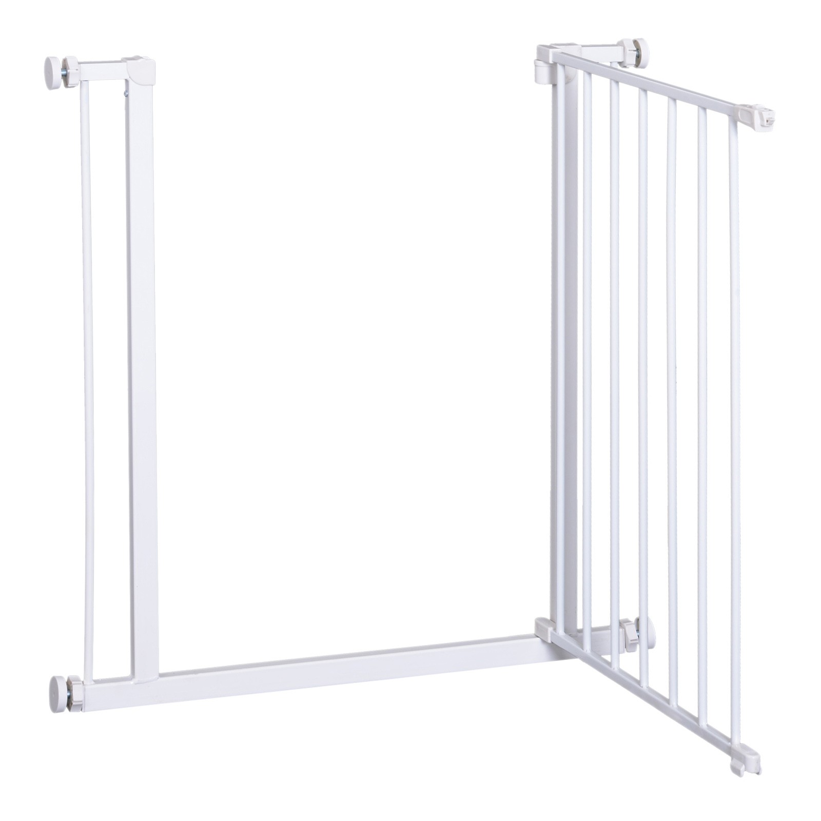 Cancelletto Cani PawHut Set 2 Pezzi Metallo 76-82cm Senza Fori