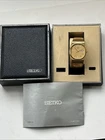 Vintage 1980's Seiko Quartz Gold Tone Men's Wristwatch with Day/Date Works Great