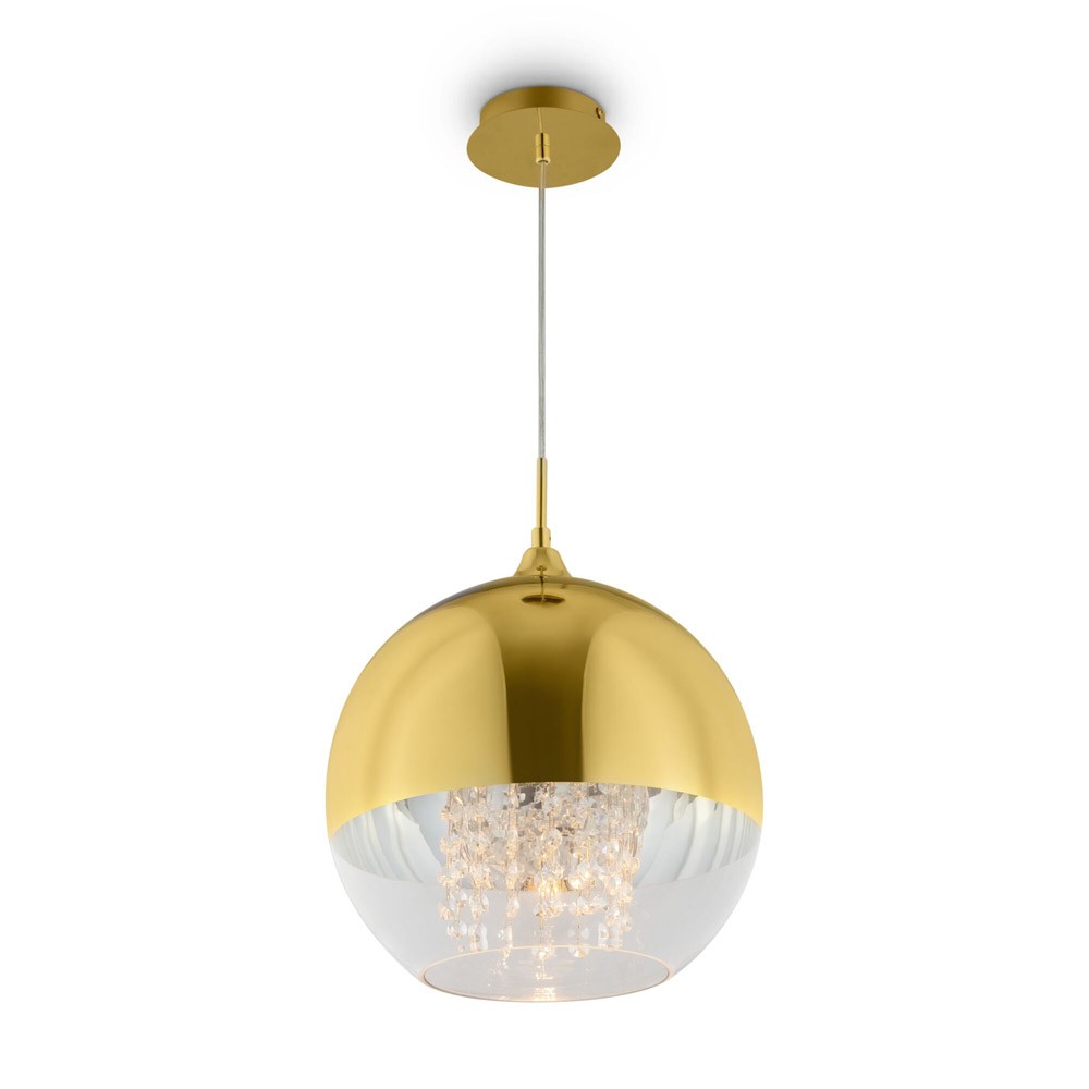Pendente Fermi Oro Maytoni: Eleganza in Metallo e Vetro 1 Luce