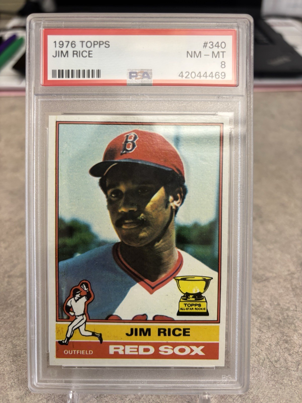 Jim Rice 1976 Topps #340 PSA 8 NR-MT (Nicely Centered)