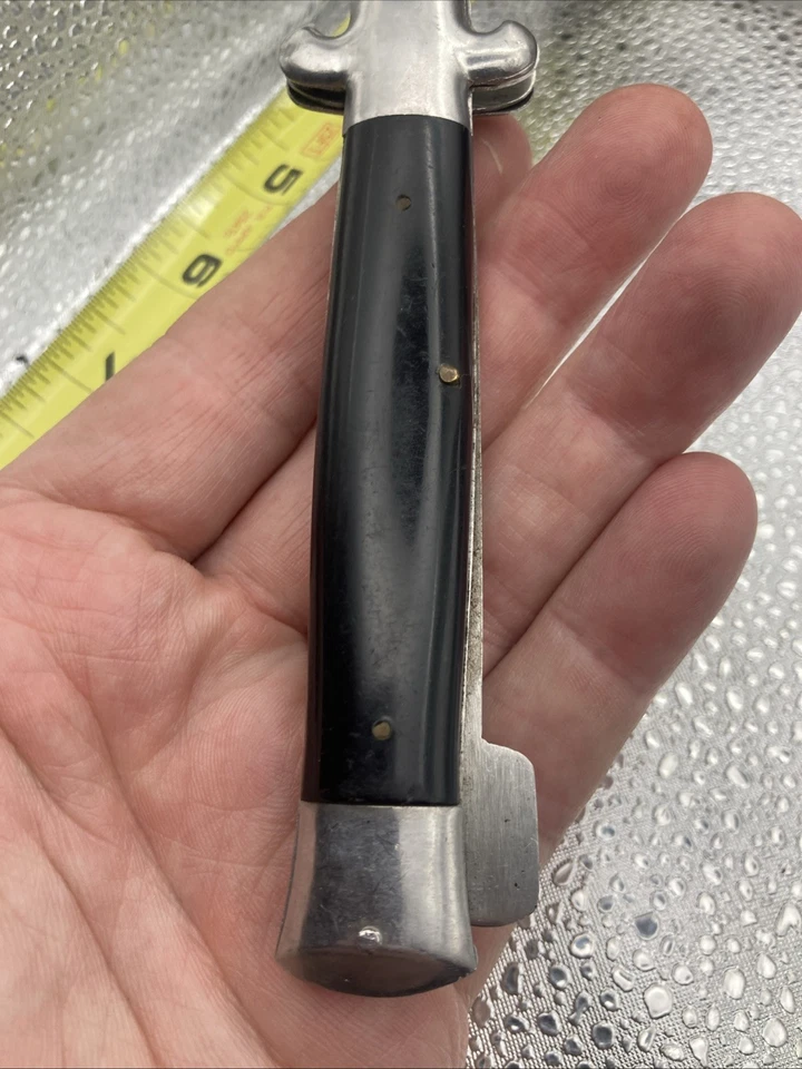 Navaja de Bolsillo Estilo Stiletto De Colección Japón Acero Inoxidable Manual Abierto Bloqueo Foto 3 de 4