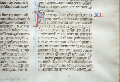 13th Century Biblia Sacra Latina Illuminated Bible Leaf, Framed & Fine! - Picture 9 of 10