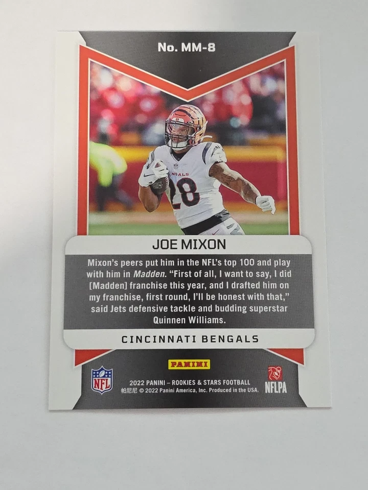 2022 Panini Rookies & Stars #MM-8 Joe Mixon Man In Motion Green #/25 Bengals - Image 3 of 4