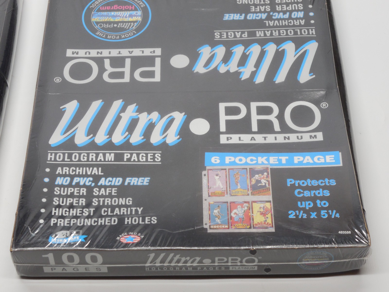 2x Ultra PRO Platinum 6 Pocket Hologram Pages 100 Count 1998 Rembrandt Archival