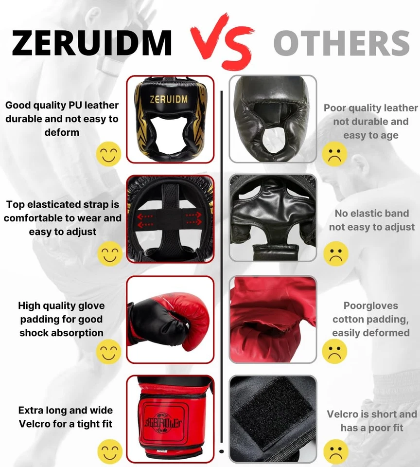 Juego de arnés y guantes de boxeo 3 en 1 para niños adultos hombres, un par, entrenamiento... Foto 2 de 4