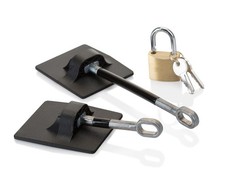 Refrigerator Door Lock with Padlock, Black