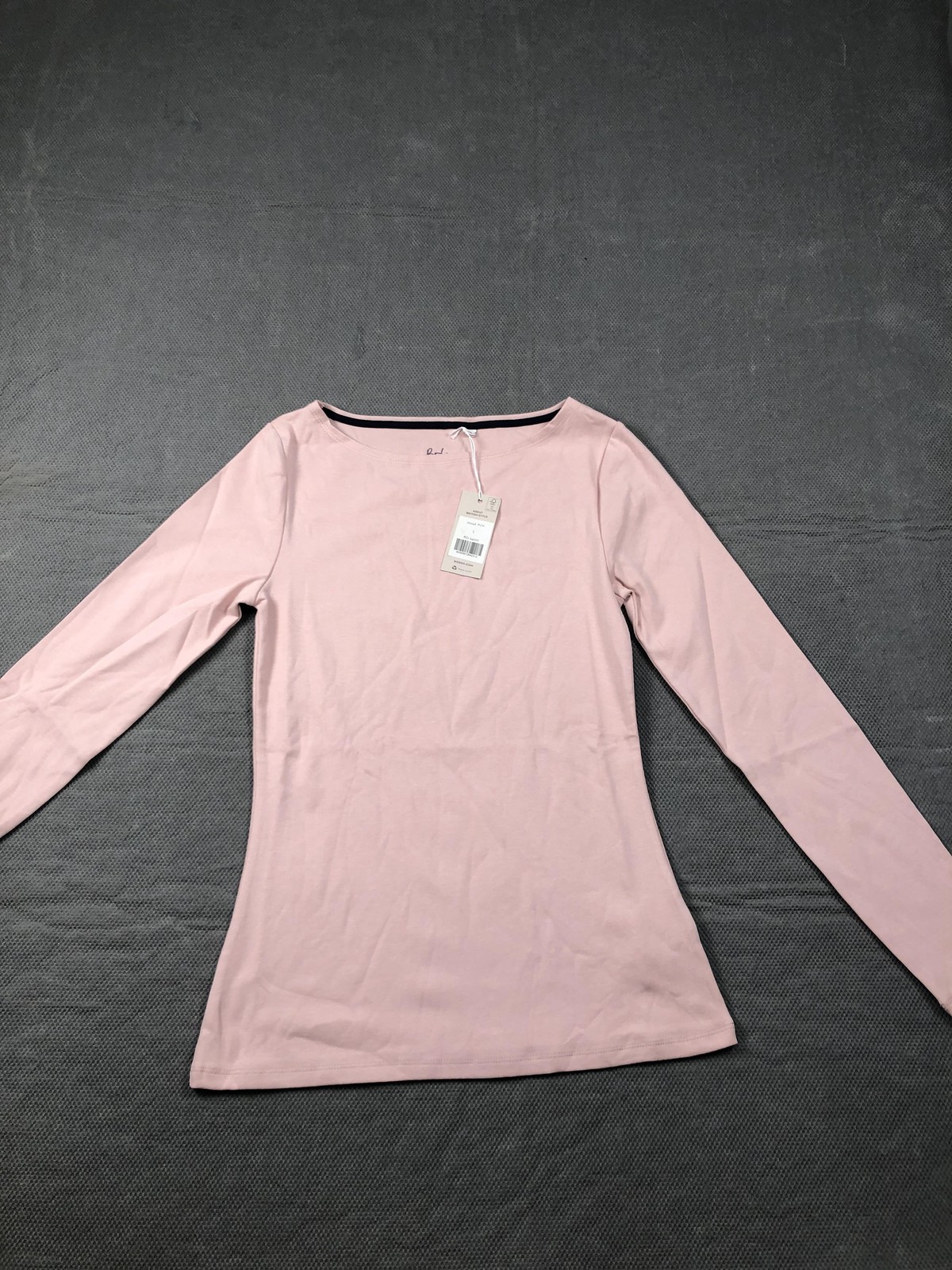 Boden T Shirt Womens S Pink Long Sleeve Boat Neck Jersey Basic Top Stretch NWT