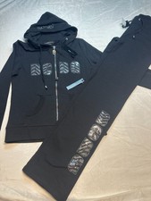 Women's BCBG Large MAXAZRIA Black Yoga Leisure Fitness Tracksuit Sweatsuit NWT