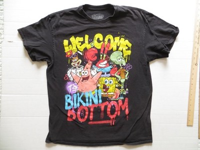 SpongeBob SquarePants Shirt Mens Large Welcome to Bikini Bottom Cartoon Tee