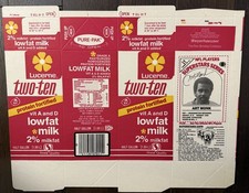 Art Monk Redskins 1986 Oakland Lucerne 2% Milk Carton #3 RARE Unfolded Flat