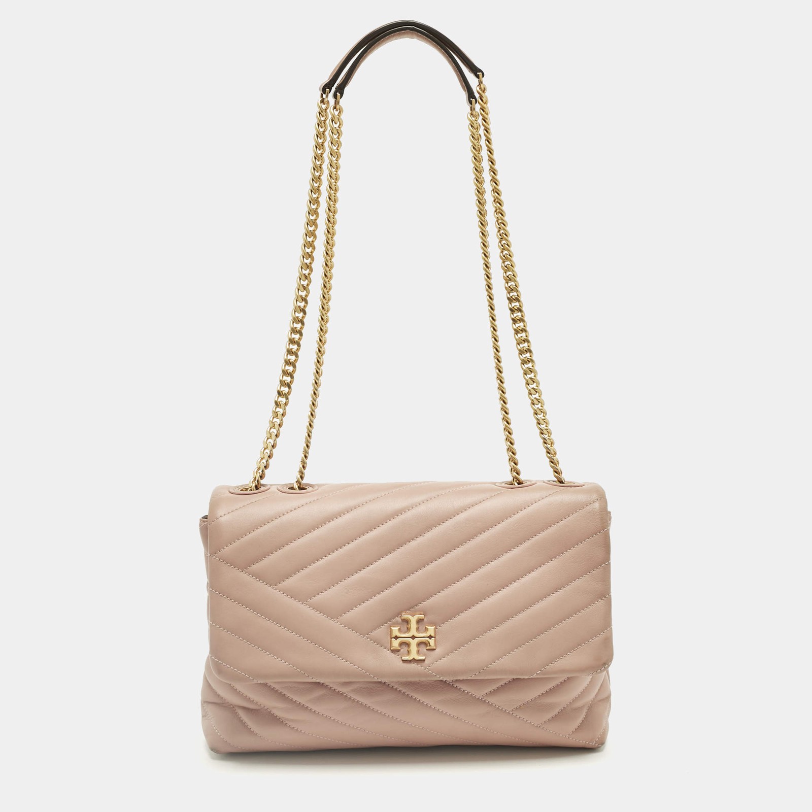 Tory Burch Pink Quilted Leather Kira Shoulder Bag