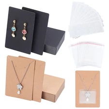 1set Cardboard Paper Necklace & Earring Display Cards set OPP Cellophane Bags