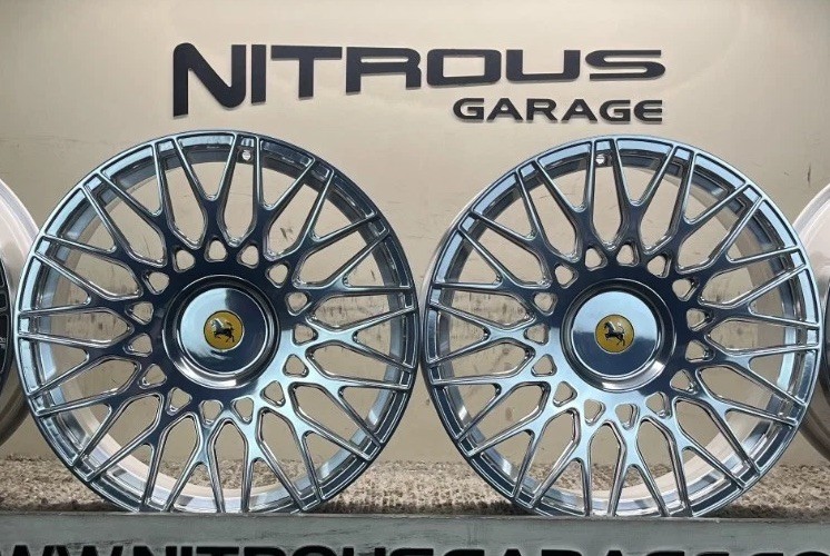 21 x 9 / 22 x 12 POLISHED CONCAVE FORGED WHEELS FITS FERRARI F8 SF90 488 296 458