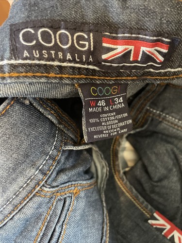 Patinador de mezclilla azul lavado oscuro Coogi Jeans para hombre 46x34 Y2K - Imagen 2 de 8