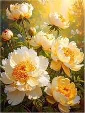 Tile Mural Blooming Peonies Floral Art Kitchen Bathroom Shower Wall Backsplash