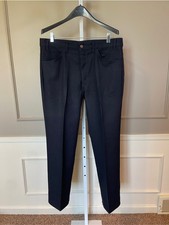 Levi's Men's 70s Vintage 38 x 30 gray Polyester Dress Pants Sta-Prest Boot Cut