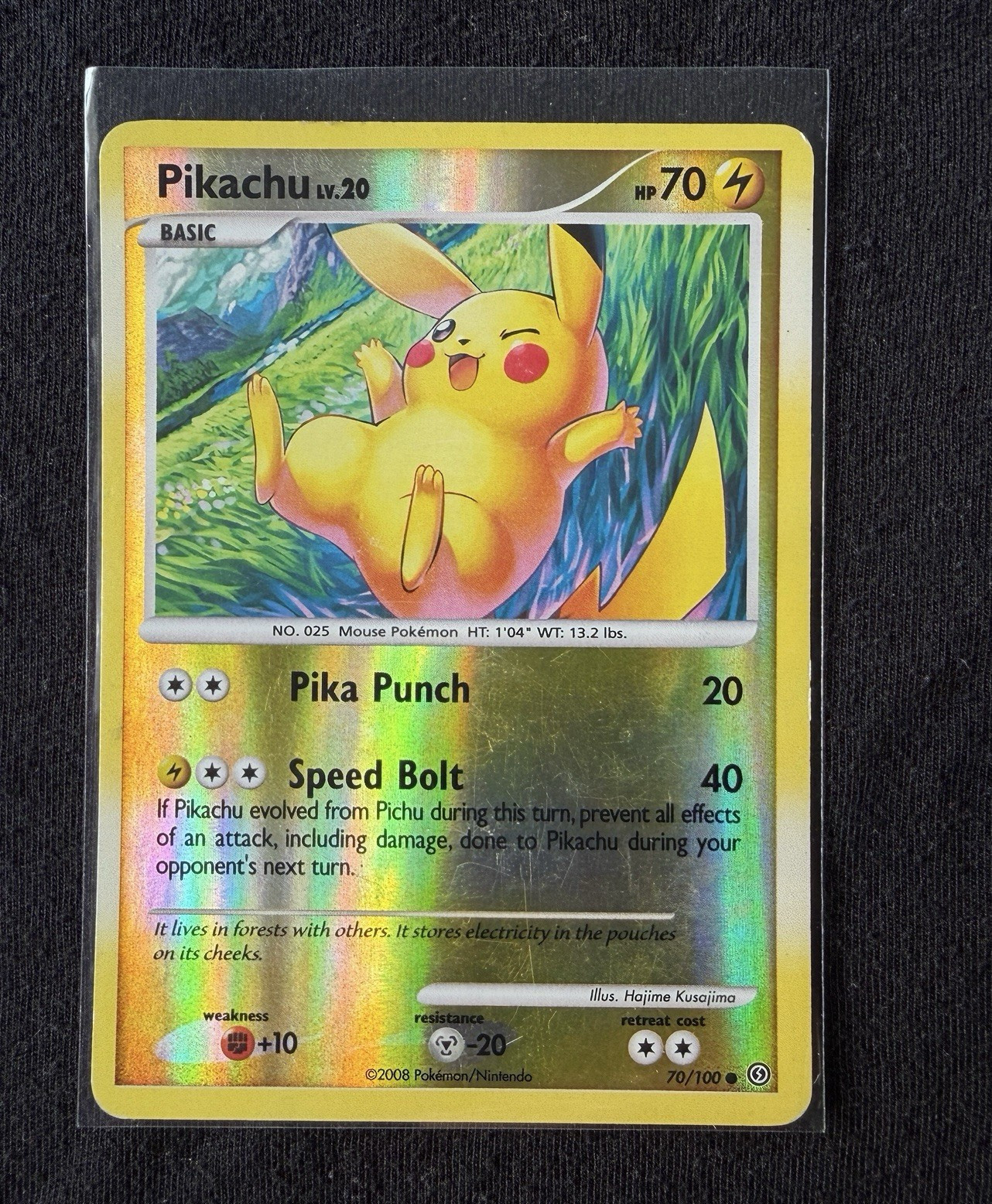 Pokemon TCG Pikachu 70/100 Stormfront Reverse Holo Pokemon Card 2008 English MP