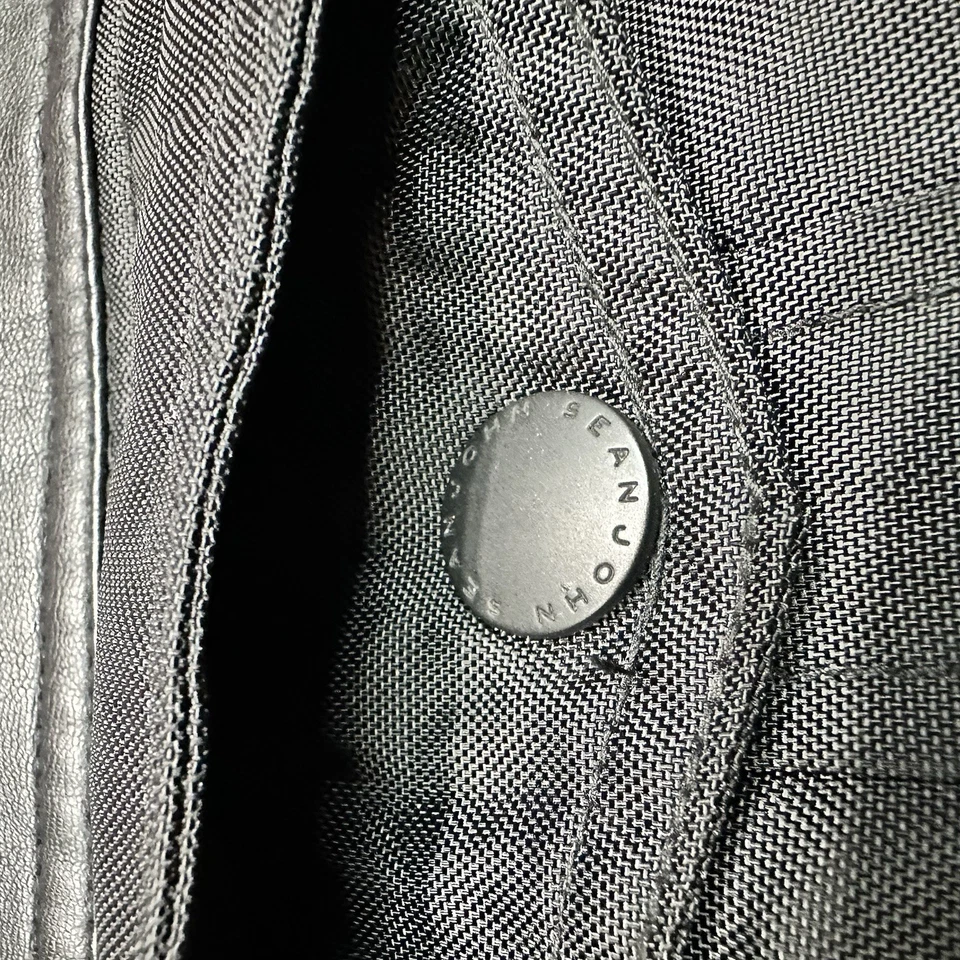 Sean John Puffer Vest Mens 2XL XXL Soft Shell Faux Leather Designer Luxury  - Image 4 of 4