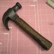 Vtg Unbranded Round Claw Nail Hammer Stubby Wood Handle 21 OZ, 8.5" Long