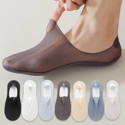 3 Pairs Boat Socks Men Ice Silk Thin Breathable Soft Low Cut Summer Socks