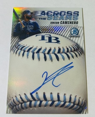 2026 Bowman Chrome - Across The Seams Auto /50 SSP - Junior Caminero #AS-JCA