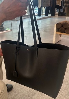 Saint Laurent Women's Black Tote Bag Double Handles Solid Rectangle