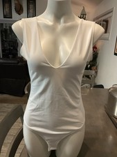 Free People White Keep It Sleek Duo Bodysuit Size M NWT