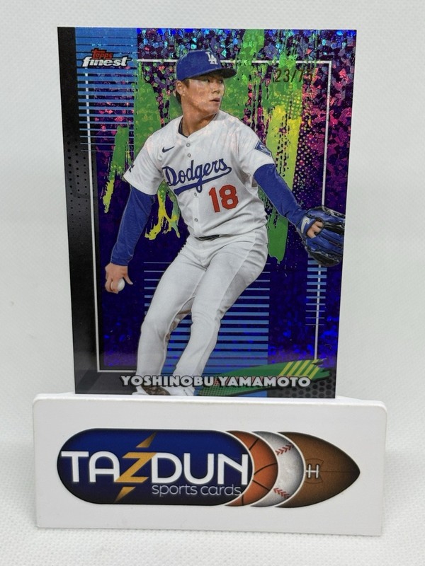 2026 Topps Finest Yoshinobu Yamamoto Purple Mini-Diamond #23/75 Dodgers