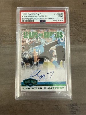 2019 Panini Plates & Patches - Leaps and Bounds Christian McCaffrey Auto /10
