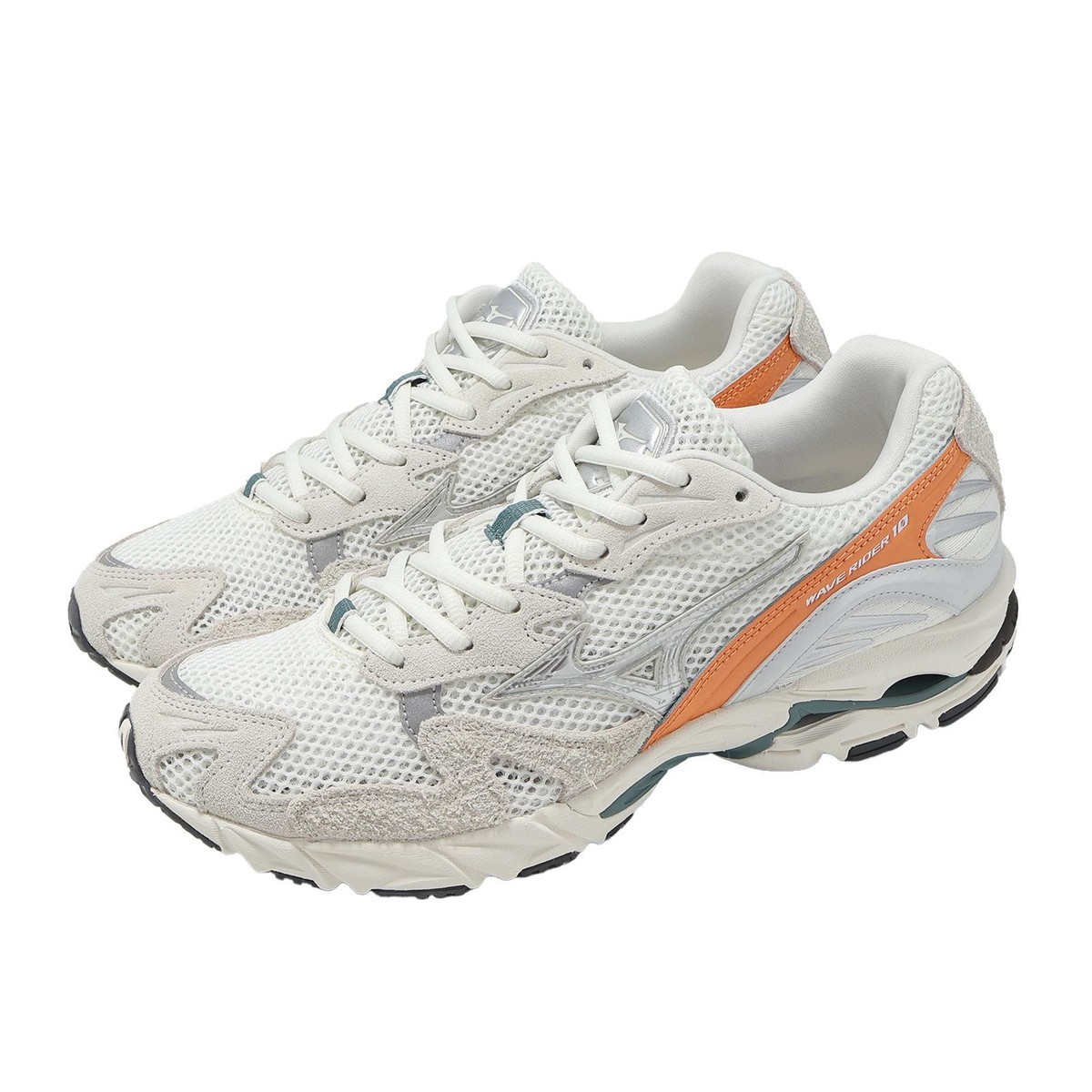 Mizuno Wave Rider 10 Ivory Orange Men Unisex Casual Shoes Sneakers