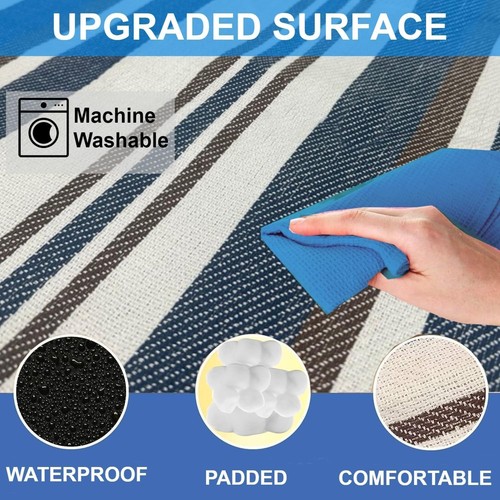 Extra Large Picnic Outdoor Blanket Dual Layers Water Resistant Durable - Picture 2 of 9