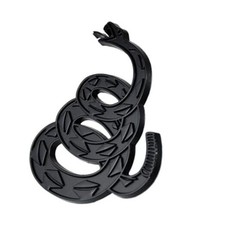 Dont Tread on Me Metal Car Sticker, Gadsden Flag Emblem 3.3 inches All Black