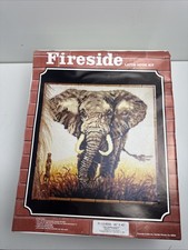 NEW 1983 Fireside Latch Hook Kit Fl-13-6006 Elephant 40  x40  Wall Hanging Rug