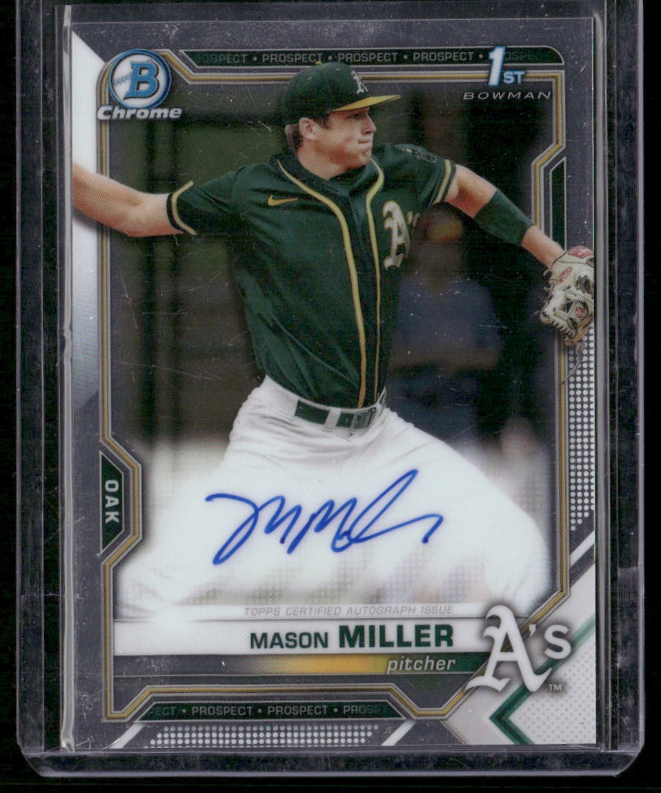 2021 Bowman Draft #CDA-MMIL Mason Miller Chrome Draft Pick Autographs