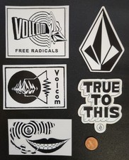 VOLCOM Surf Snowboard BMX Skateboard 5 Sticker Set Flawless NEW old stock 67