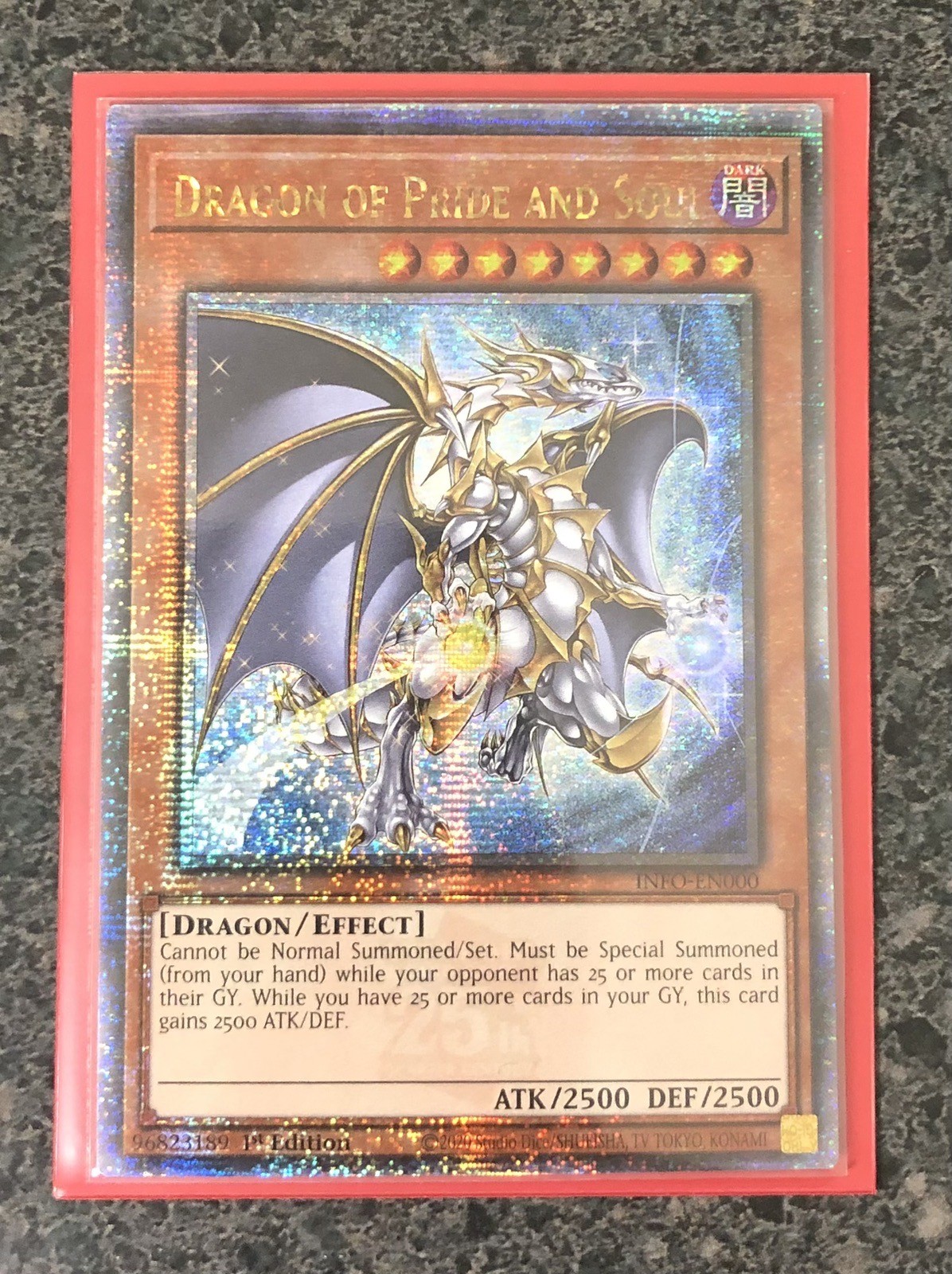 Yugioh - Dragon Of Pride And Soul INFO-EN000 - QCSR, Quarter Century Secret - NM