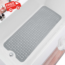 Non Slip Bath Tub and Shower Mats, Non Slip 40 x 16 Inch Gray Bathtub Mat