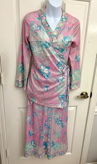 Gonna e top vintage anni 60 Emilio Pucci per Formfit Rogers nylon floreale