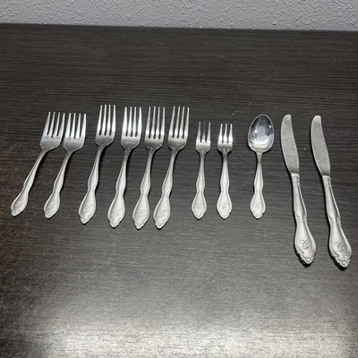 Customcraft Stainless Steel Korea Monogram K&C Set Of 11 Piece Flatware
