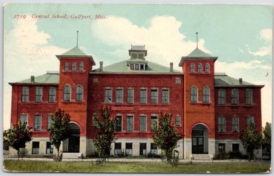 Central School Gulfport Mississippi Postcard #2719 Harry H. Ham - Laminated